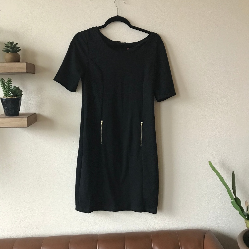 Black dress with Gold zippers size S